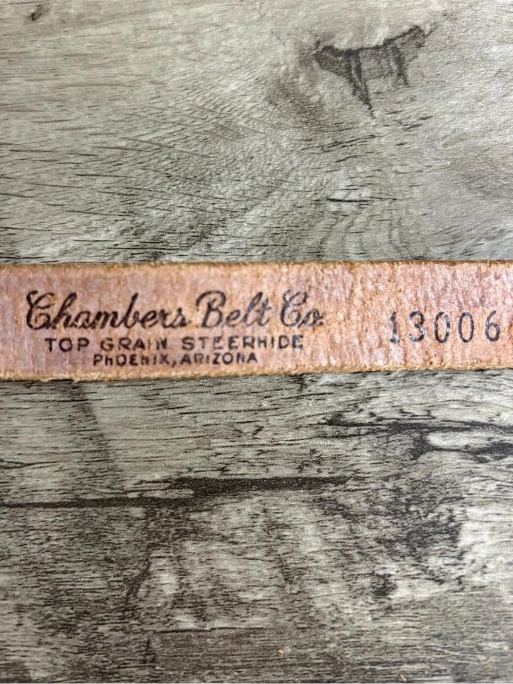 VINTAGE 50's CHAMBERS BELT CO. Brown LEATHER Silver BOOT BUCKLE Western BELT  26